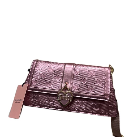 Juicy Couture Fashionista Shoulder Bag Crossbody Metalic Blush - Picture 11 of 13